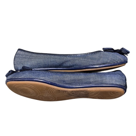 COACH Poppy Caper Navy Blue Ballet Flats - Picture 4 of 6